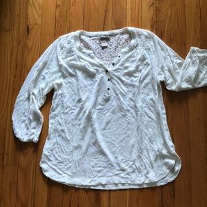 Lucky Brand Poet Shirt with Lace Yoke, M